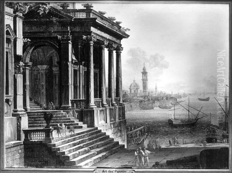 Architekturbild Oil Painting by Giovanni Paolo Panini
