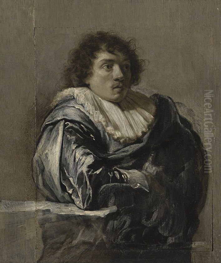 Portrait of the painter Palamedesz Palamedes, gen. Stevaerts Oil Painting by Sir Anthony Van Dyck