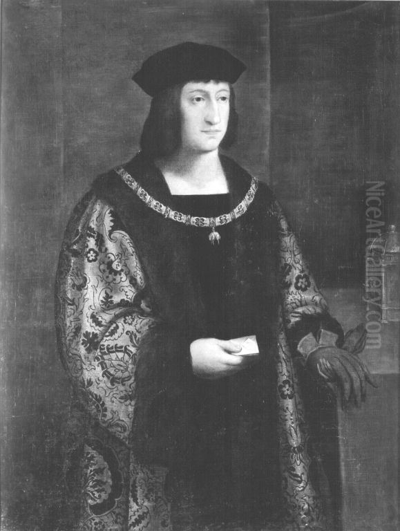 Bildnis eines jungen Fursten (Kaiser Maximilian? Ferdinand?) Oil Painting by Christoph Amberger