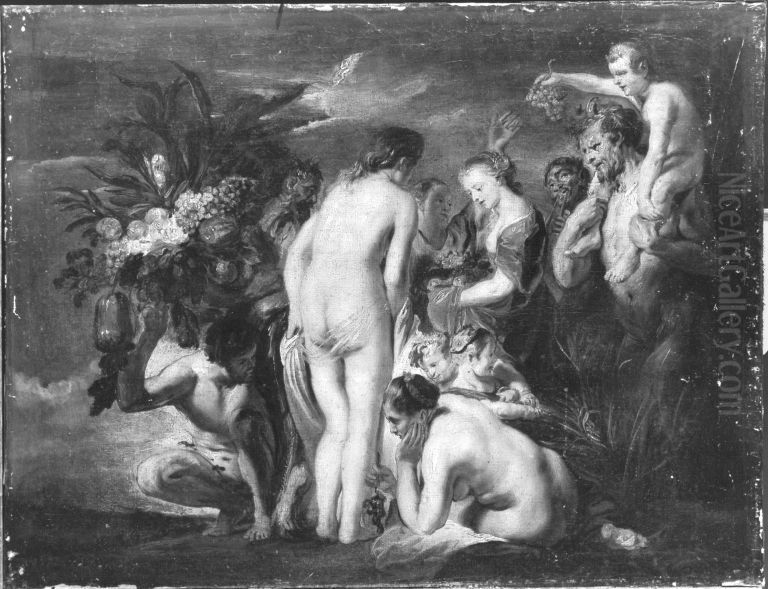 Allegorie der Fruchtbarkeit (Huldigung an Pomona) Oil Painting by Jacob Jordaens