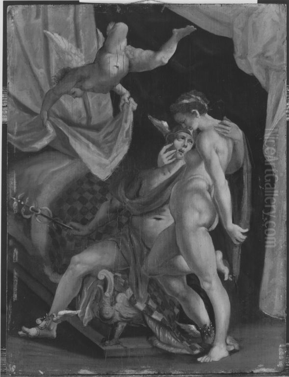 Merkur und Venus Oil Painting by Bartholomeus Spranger