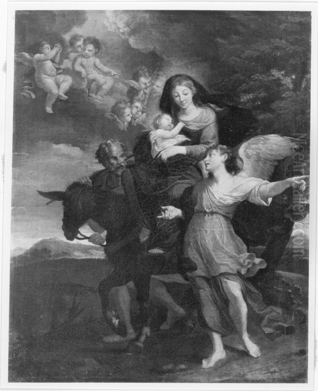 Flucht nach Agypten Oil Painting by Charles de La Fosse