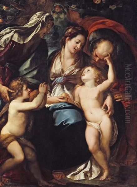 Heilige Familie Oil Painting by Giulio Cesare Procaccini