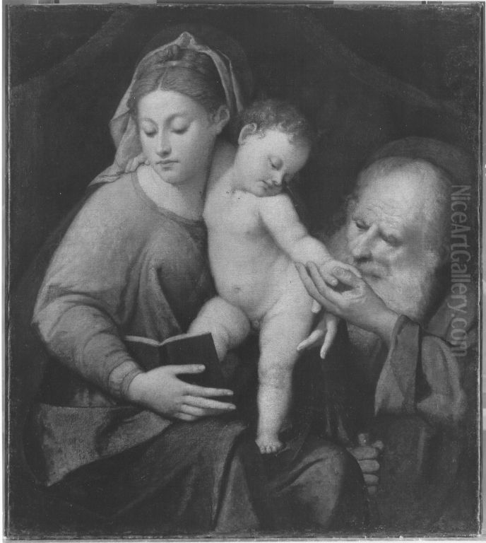 Heilige Familie Oil Painting by Paolo Veronese (Caliari)