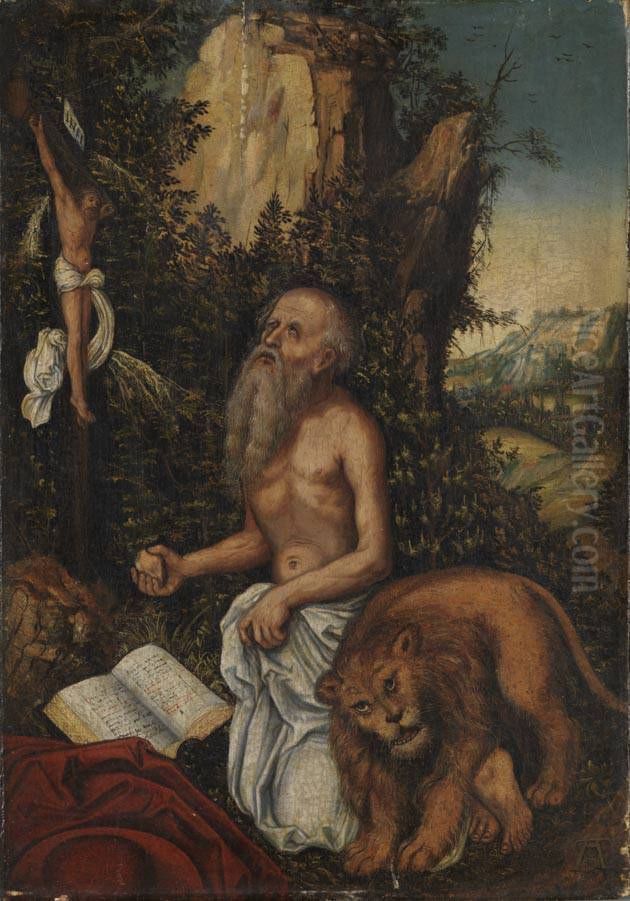 Hl. Hieronymus als Busser Oil Painting by Lucas Cranach the Elder
