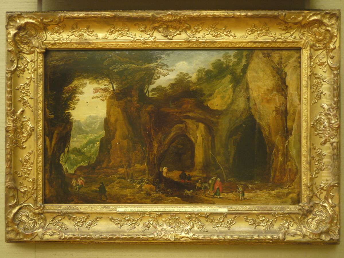 Mountain landscape with caves Oil Painting by Joos de Momper the Younger