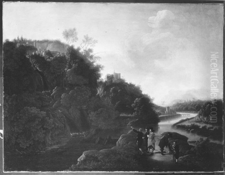 Flusslandschaft Oil Painting by Claude Lorrain (Claude Gellee)