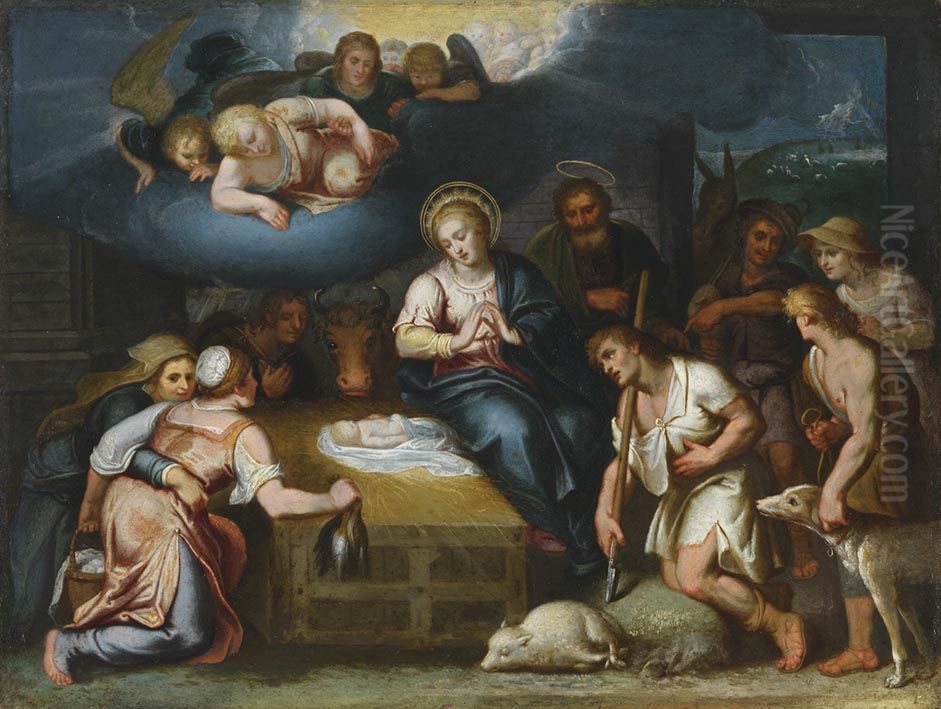 Geburt Christi Oil Painting by Otto van Veen
