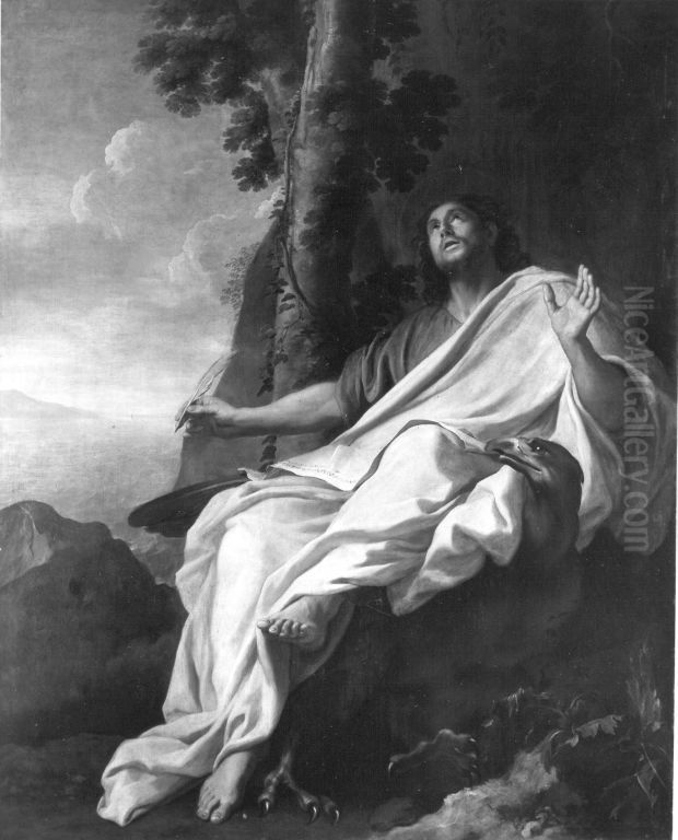 Johannes auf Patmos Oil Painting by Charles Le Brun