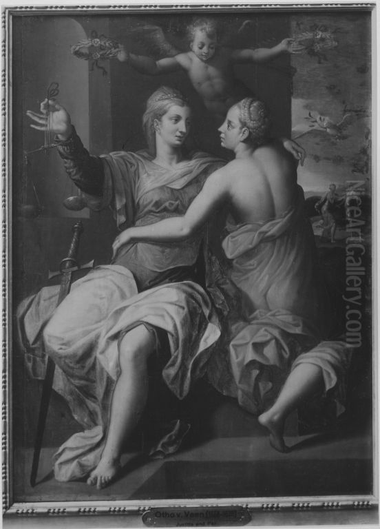 Justitia und Pax Oil Painting by Otto van Veen
