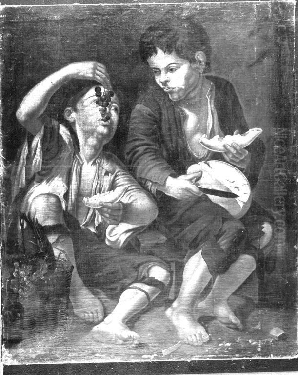 Sevillaner Bettelknaben (Trauben- und Melonenesser) Oil Painting by Bartolome Esteban Murillo