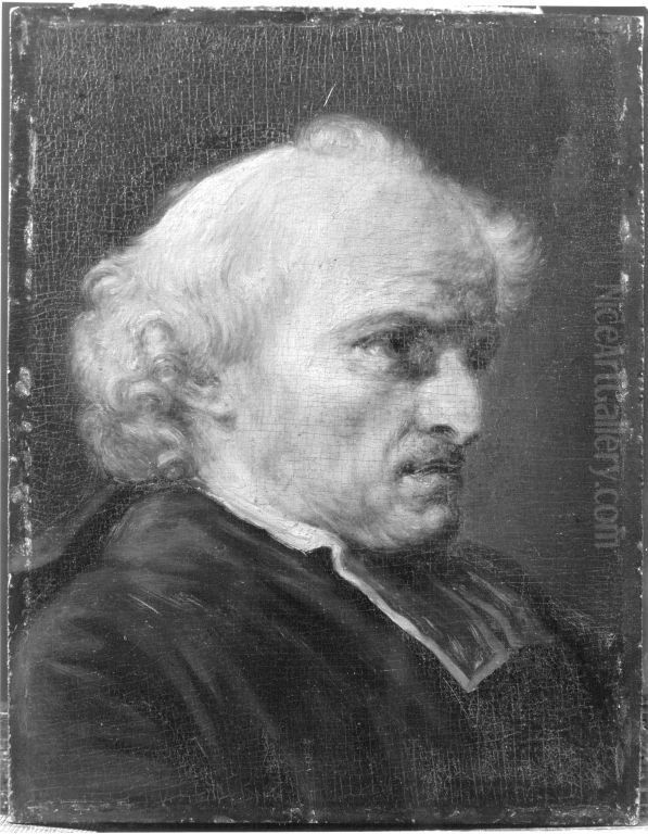 Studie fur den Kopf eines Geistlichen Oil Painting by Jean-Baptiste Greuze