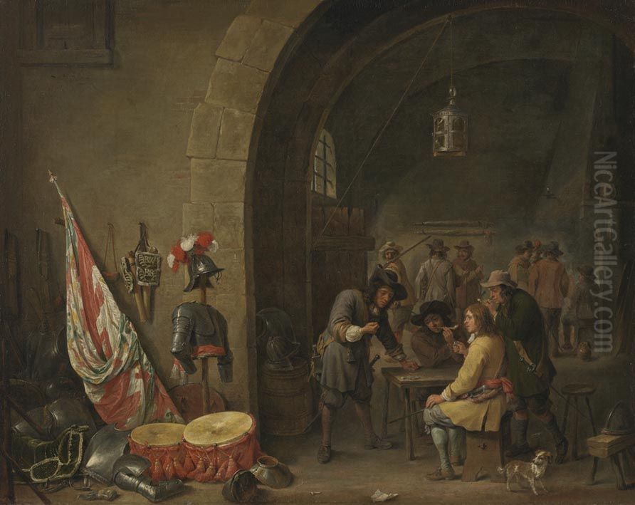 Wachtstube Oil Painting by David Teniers the Younger