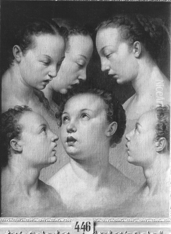 Weibliche Studienkopfe Oil Painting by Abraham Janssens I