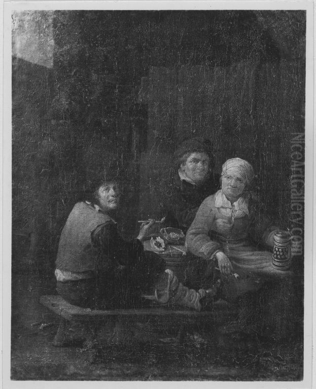 Raucher auf einer Bank Oil Painting by Gillis van Tilborgh