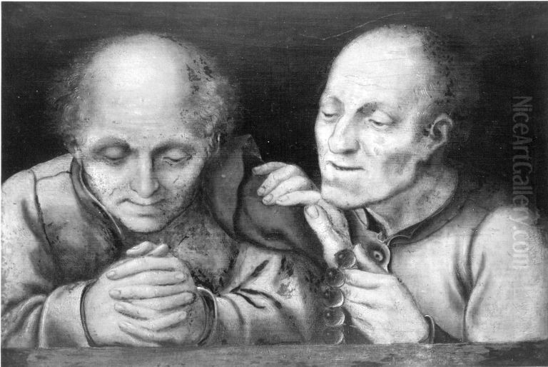 Zwei betende Manner Oil Painting by Jan Matsys