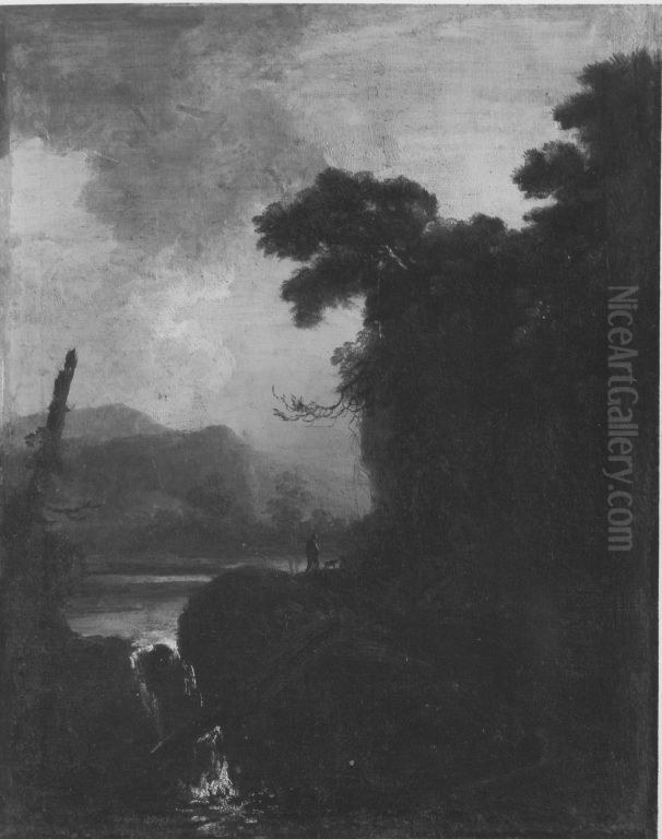 Abendlandschaft Oil Painting by Christian Wilhelm Ernst Dietrich