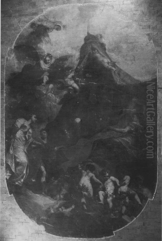 Allegorie auf das Beilager des Kurfursten Johann Wilhelm Oil Painting by Antonio Bellucci