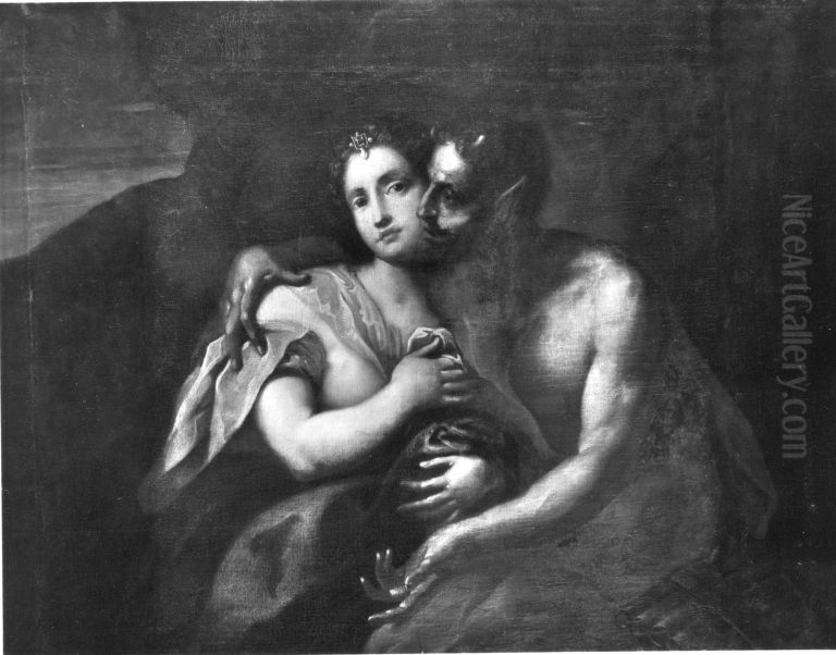 Ein liebender Faun Oil Painting by Pietro Liberi
