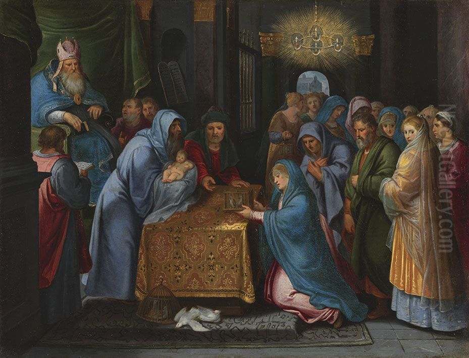 Darbringung Jesu im Tempel Oil Painting by Otto van Veen