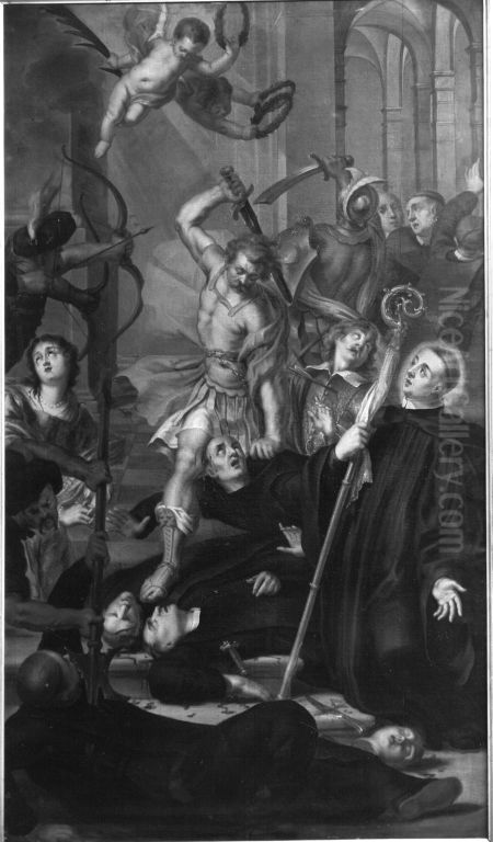 Das Martyrium des hl. Placidus und seiner Gefahrten Oil Painting by Oswald Onghers