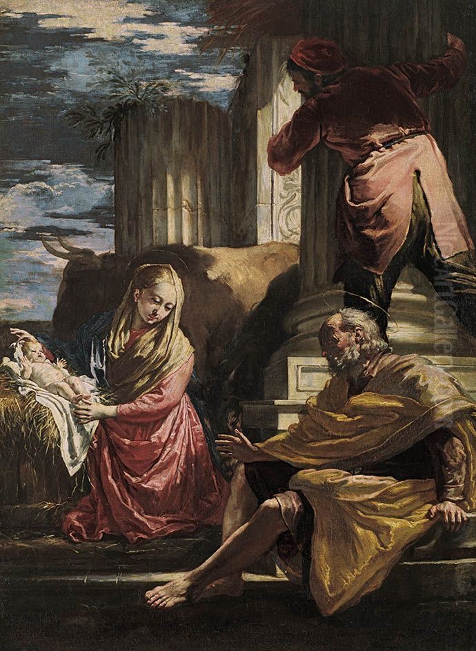 Geburt Jesu Oil Painting by Giovanni Antonio Burrini