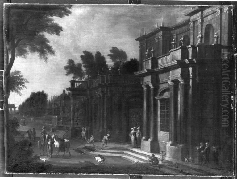 Architectural image Oil Painting by Wilhelm Schubert van Ehrenberg