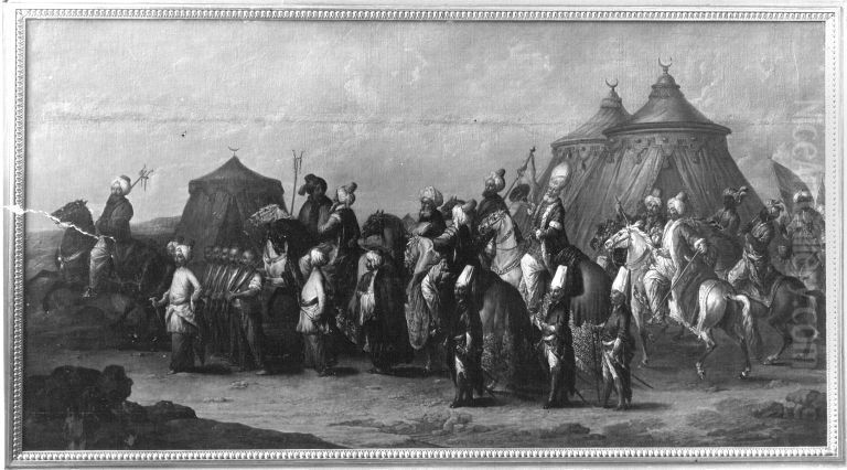 Aufzug einer turkischen Gesandtschaft Oil Painting by August Querfurt