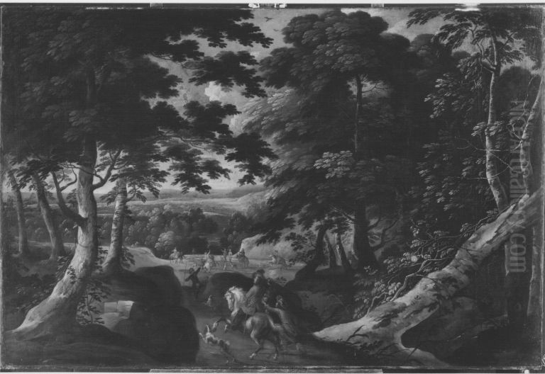 Falkenbeize Oil Painting by Jacques d'Arthois