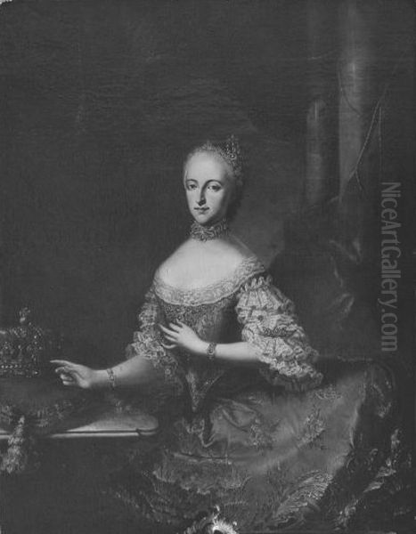 Bildnis der Maria Josepha von Bayern, Gemahlin des Kaisers Joseph II. (1739-1767) Oil Painting by Martin Van Meytens