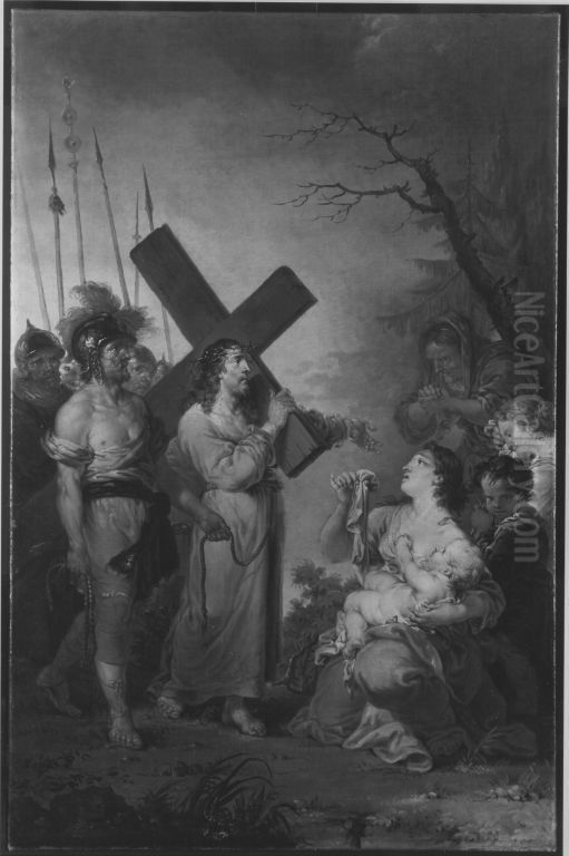 Christus begegnet den weinenden Frauen Oil Painting by Januarius Zick