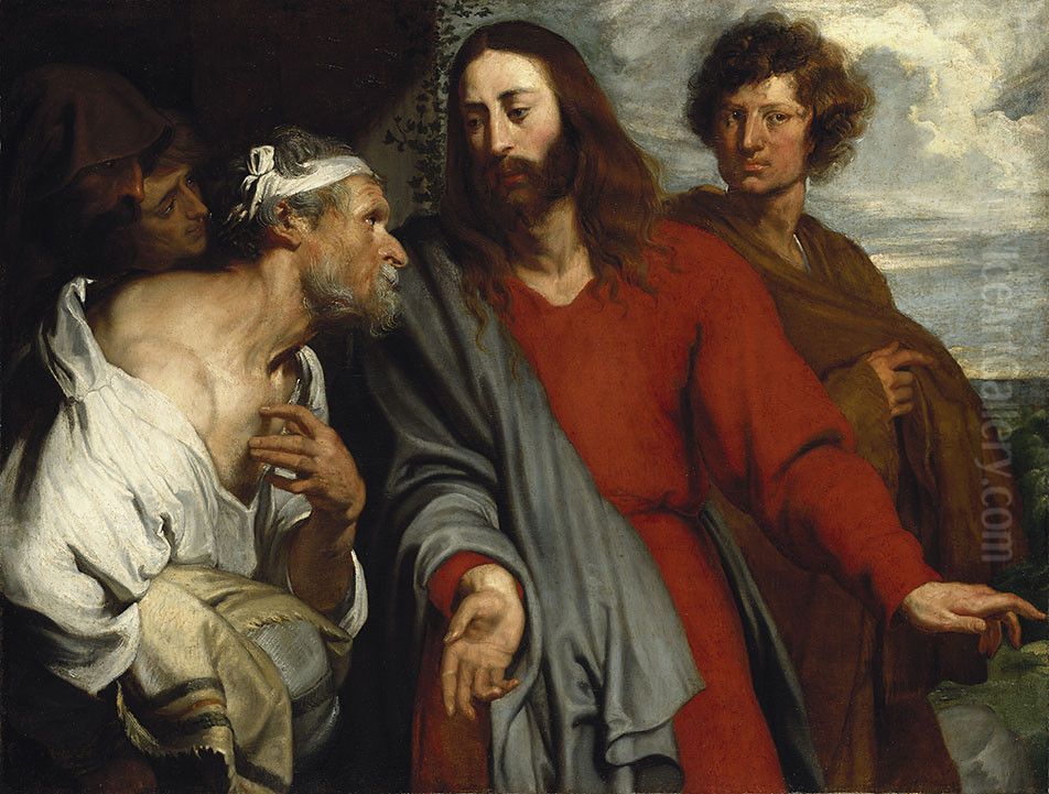 The healing of the paralytic Oil Painting by Sir Anthony Van Dyck