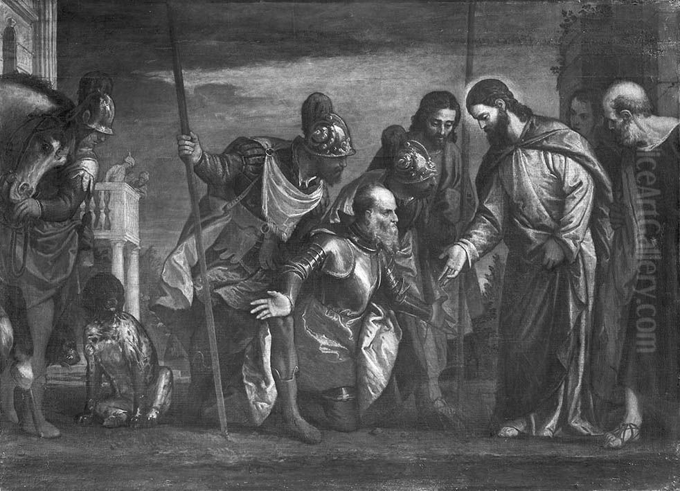 Christus und der Hauptmann von Kapernaum Oil Painting by Paolo Veronese (Caliari)