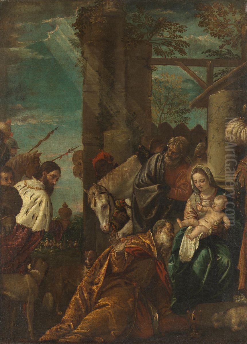 Die Anbetung durch die Konige Oil Painting by Paolo Veronese (Caliari)