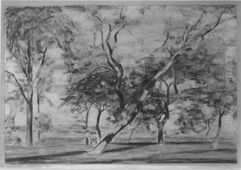 Garten im Fruhling Oil Painting by Franz Staudigl