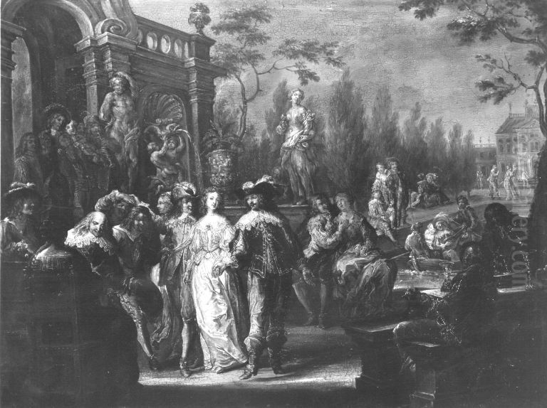 Gesellschaftsszene Oil Painting by Johann Georg Platzer