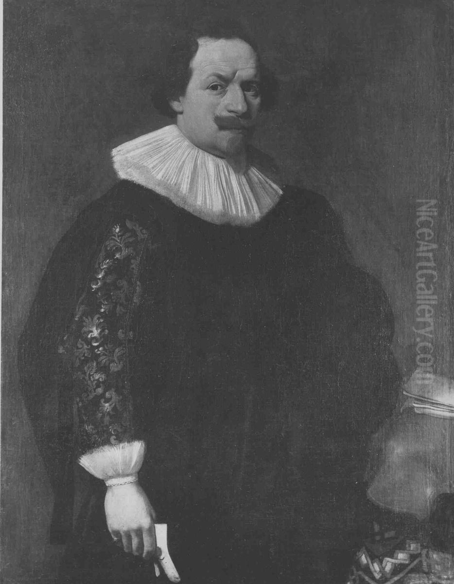 Bildnis eines Mannes mit einer Narbe Oil Painting by Gerard Douffet