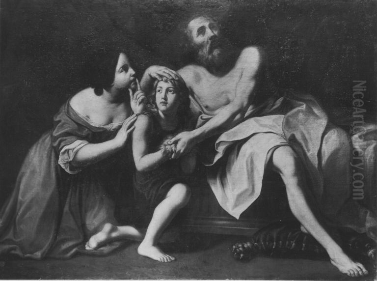 Isaak segnet Jakob Oil Painting by Carlo Cignani