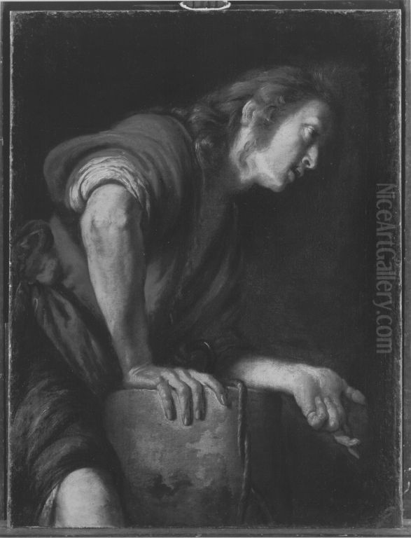 Josef als Traumdeuter (Fragment) Oil Painting by Bernardo Strozzi