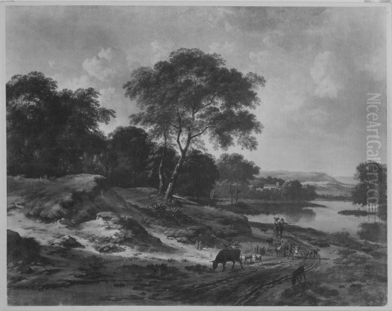 Landschaft mit Hirten Oil Painting by Jan Wijnants