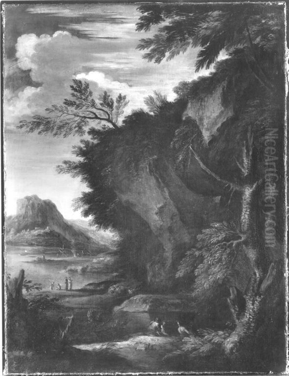 Landschaft mit Kriegern Oil Painting by Salvator Rosa