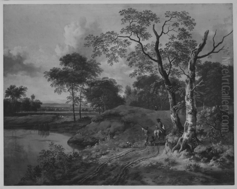 Landschaft mit Reiter Oil Painting by Jan Wijnants
