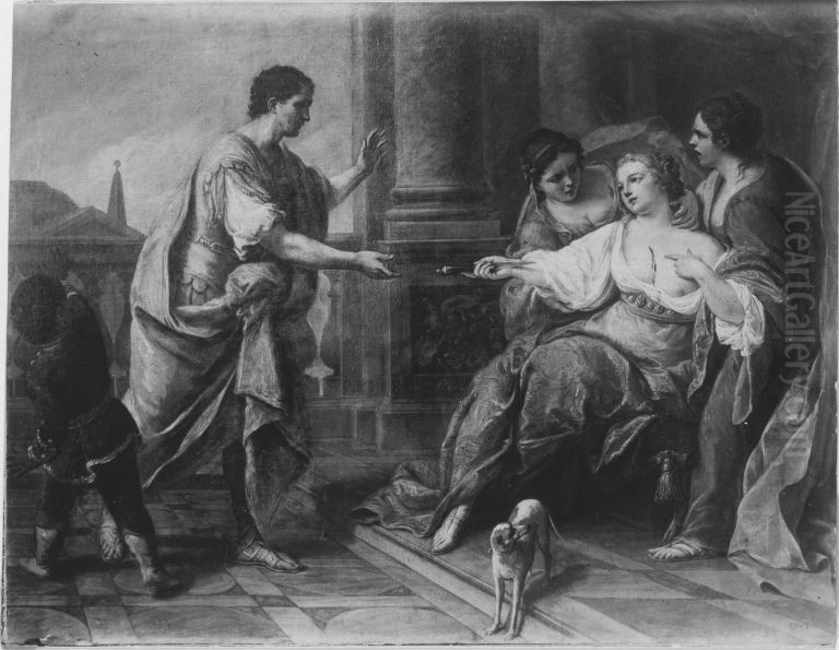 Lukretia und Collatinus Oil Painting by Sebastiano Ceccarini