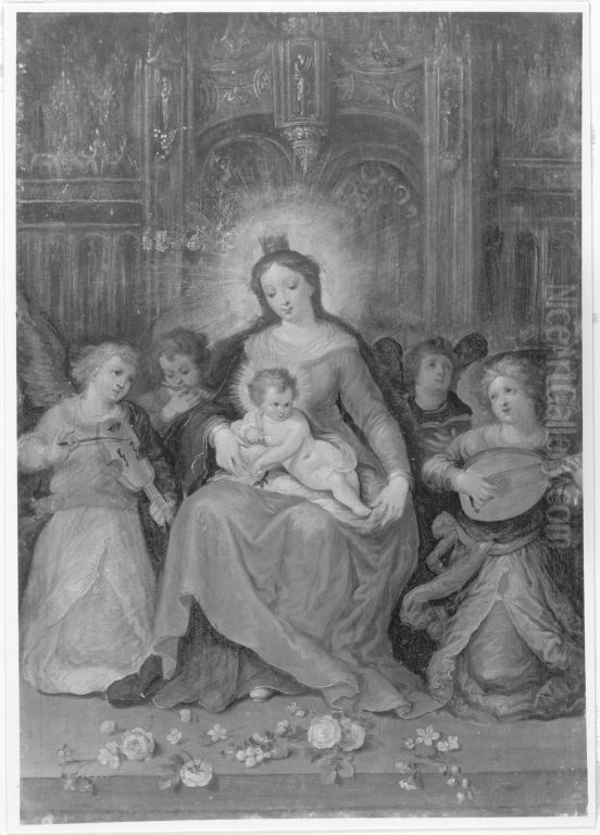 Madonna mit musizierenden Engeln Oil Painting by Frans Francken the Younger