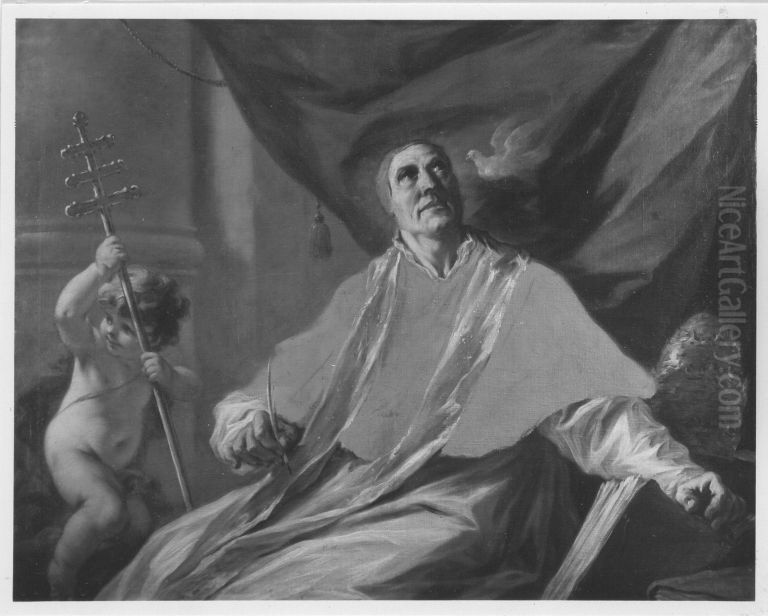 Hl. Gregorius Oil Painting by Giovanni Antonio Pellegrini