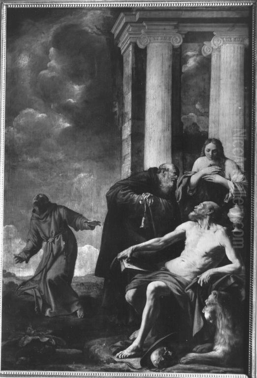 Hll. Hieronymus, Magdalena, Antonius und Franziskus Oil Painting by Carlo Saraceni
