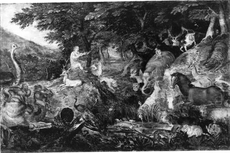 Waldlandschaft mit Orpheus Oil Painting by Roelant Savery