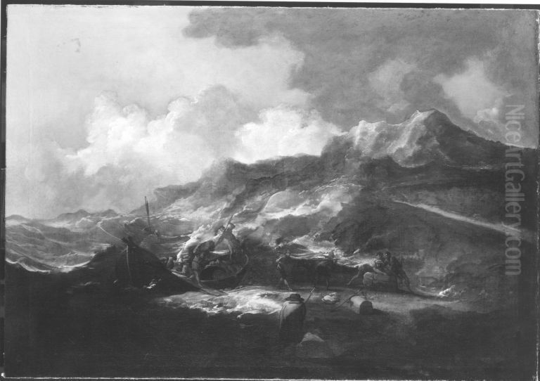 Seesturm Oil Painting by Salvator Rosa