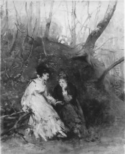 Zwei junge Frauen im Wald