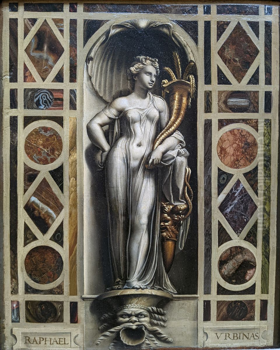 L' Abondance. Grisaille Oil Painting by Raphael